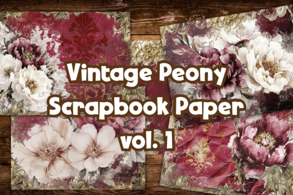 Burgundy Peonies Digital Paper: A Vintage Floral Toolkit