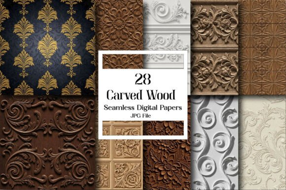 Carved Wood Digital Paper: Elevate Your Creative Projects