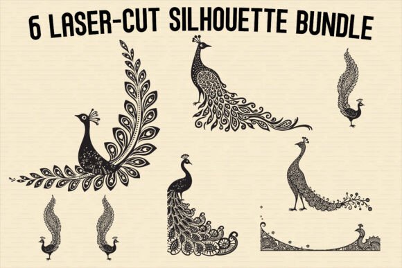 Elegant Peacock Silhouette Set: A Guide for Digital Crafters