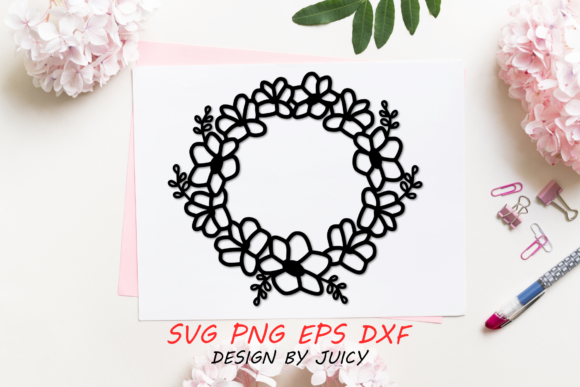 Elevate Your Brand with the Flower and Leave Wreath SVG