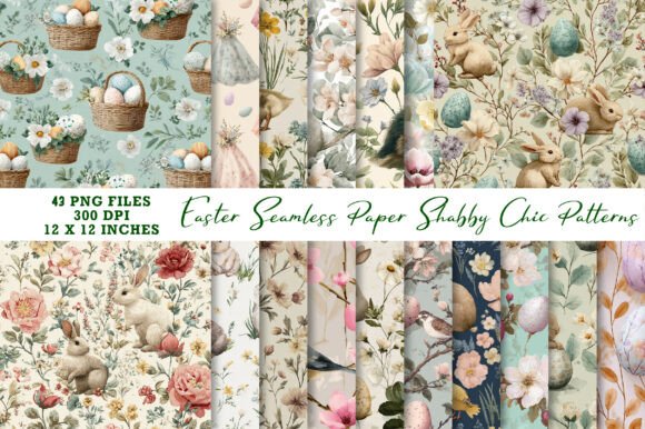 Elevate Your Easter Designs with Shabby Chic Seamless Paper