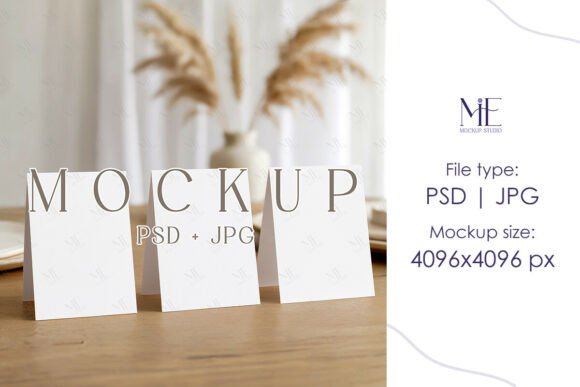 Elevate Your Wedding Stationery with a Folded 5x7 Table Number Card Mockup