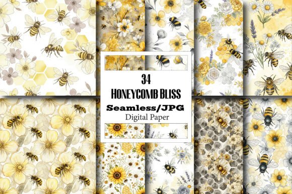 Honeycomb Bliss Seamless Digital Pattern: A Versatile Design Asset