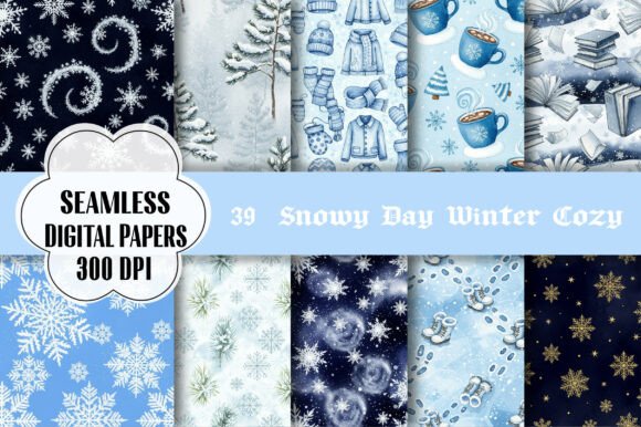 Snowy Day Winter Cozy Digital Paper: Your Versatile Design Asset