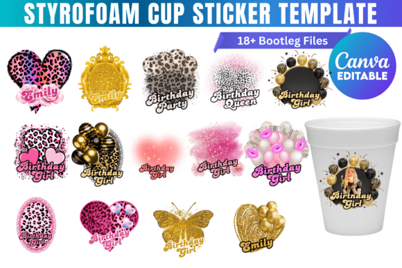 Styrofoam Cup Sticker Canva Template: Elevate Your Event Branding