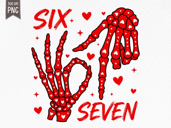 Trendy Six Seven Skeleton Valentine PNG: A Bold Design Choice