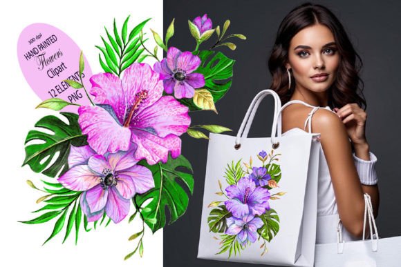 Tropical Elegance: Using Watercolor Flowers Clipart in Your Designs