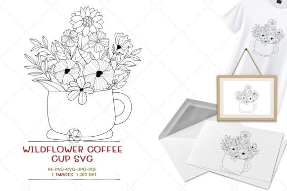 Wildflower Coffee Cup SVG: A Blooming Design Asset